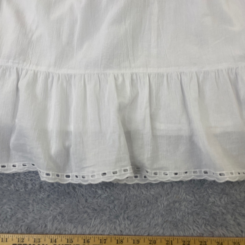 Old Navy Babydoll Dress Womens Large White Prairie Peasant Cottagecore Boho Chic - Picture 10 of 12